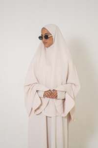 Hot Custom Premium Jersey Fabric Khimaar With <strong>Underdress</strong> Design Women's Abaya Khimar Set for Muslims Netherlands - Product Image 3