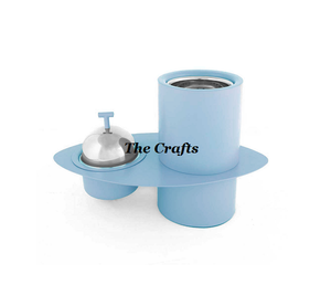 Juego de Dos Quemadores de Incienso de Hierro Azul y Blanco, Forma Redonda, Mabkhara, Quemador de Bakhoor para Decoración del Hogar - Product Image 3