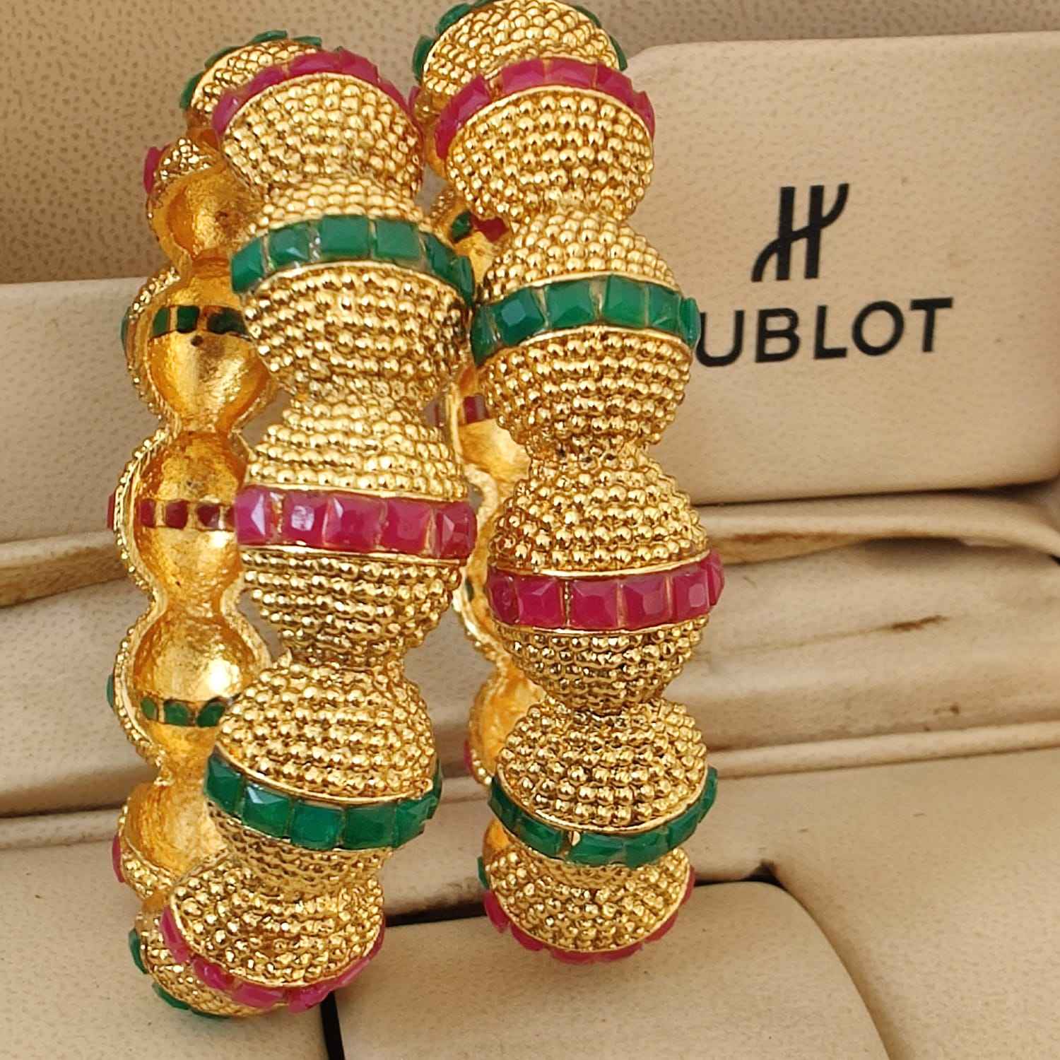 Wax Beads Lac Filled Gold Bangles Beautiful Churi Bangle Set New
