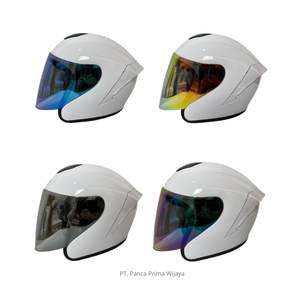 Casque de moto ouvert CRX AK-1 de haute qualité, blanc brillant, doublure en mousse ABS, certifié SNI, casque de sécurité pour adultes - Product Image 3