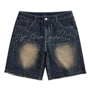 2025 Custom Rhinestone Denim <b>Shorts</b> for Men Embellished Stylish <b>Jean</b> <b>Shorts</b> - Premium Streetwear Summer Fashion <b>Shorts</b> For Men - Product Image 1