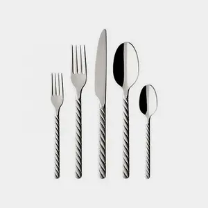 Decorative Stainless steel luxury utensils with unique different look handle design high quality flatware set
