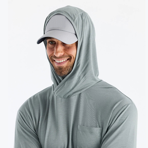 Camiseta de Manga Larga con Capucha de Bambú y Viscosa para Hombre, Protección Solar UPF 50+, Ligera, con Orificios para los Pulgares, Personalizable, Gran Venta - Product Image 3