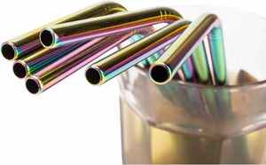 Best Selling Custom Logo Best Hot Selling 6*267mm Bent <b>Straight</b> Drinking Straws Stainless Steel Straw Colorful Smoothie Straw - Product Image 3