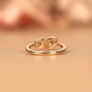 Luxury 14K Solid Gold <b>Two</b> <b>Stone</b> <b>Ring</b> Pear Cut Bezel Set Lab Grown Diamond Toi Et Moi <b>Ring</b> E Color VS1 Clarity Fine Jewelry - Product Image 6