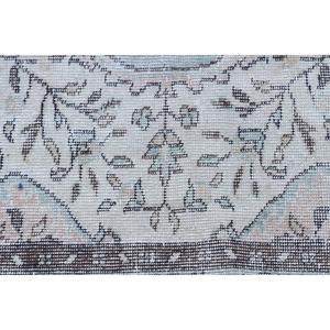 Tapis turc 5,6 x 9,2 pieds, tapis vintage, tapis en laine à motifs floraux blancs - Product Image 5