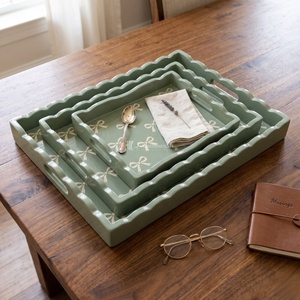 Yellow Acrylic Rectangular Decorative Tray with Tissue Box Cover Minimalist Design Handle Feature - Product Image 3