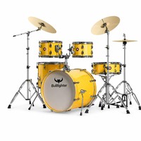 Batterie de percussions Bullfighter DW12 Jaune Citron 5 pièces, 3 cymbales en laiton, coquilles en peuplier 10 12 14 16 22