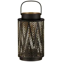 Farol de Metal Clásico Grande, Hecho a Mano, Decoración Única para el Hogar, Patio, Impresión en Relieve, Portavelas de Vidrio Navideño