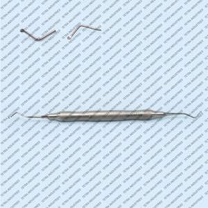 Excavadora Dental Manual profesional 18 Punta de cuchara de acero inoxidable Instrumento restaurador Agarre ergonómico para dentina cariosa - Product Image 1