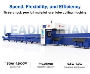 Chất lượng hàng đầu 6000W hoàn toàn tự động ba Chuck Ống CNC máy cắt laser nhiệm vụ nặng nề dỡ tải tính năng - Product Image 2