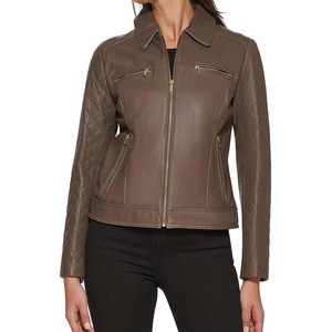 Chaqueta de cuero de manga larga para mujer de alta calidad, diseño personalizado, ropa de calle transpirable para exteriores, relleno de algodón, suministro al por mayor - Product Image 5