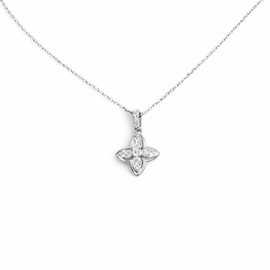 Collier pendentif trèfle à quatre feuilles en or massif 14 carats ou en argent, élégant et scintillant, avec quatre pétales, pour un usage quotidien, cadeau - Product Image 5