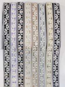 Broderie colorée fleur dentelle pantalons pour enfants vêtements pour femmes Patch broderie dentelle garniture - Product Image 3