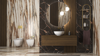 Sélection spéciale Carreaux en grès cérame 100% italien Effet marbre brillant pour villa Chambre avec design graphique Prêt à la vente