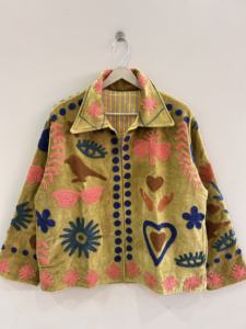 Veste en velours brodée de style indien Suzani, unisexe, cadeau pour demoiselle d'honneur, veste d'hiver - Product Image 2