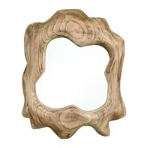 Azora Industries Customized Simple Creative Design Wooden Wall <b>Mirror</b> Eco-Friendly Stylish Modern Look - Product Image 6