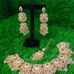 Conjunto de joyería de collar nupcial largo de último diseño para boda y fiesta, conjunto de joyería de Boda nupcial al por mayor de fábrica para damas - Product Image 3