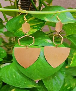 Pendientes grandes de círculo torcido, joyería llamativa de moda chapada en oro grueso de latón para mujer de F S International - Product Image 3