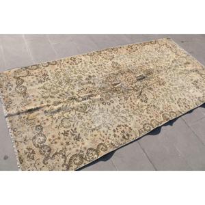 Vintage 4.2x8.6 ft Area Rug, Turkish Rug, <b>Brown</b> Camouflage Rug - Product Image 4