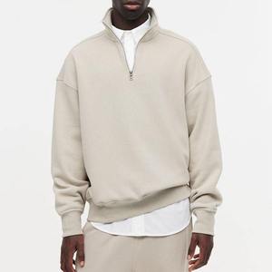 Sweat-shirt à demi-zip 100% coton pour homme Pull durable et durable avec col montant et broderie pour l'hiver - Product Image 1