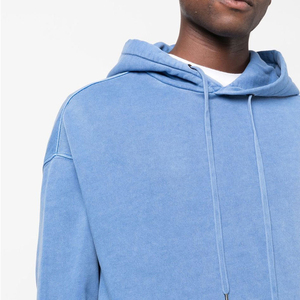 Embroidery Logo Custom High Quality Hoodies 100% Cotton Streetwear Acid Wash Hoodies For Men cotton blended - Product Image 6