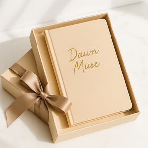 LABON Dawn Muse A5布カバーノートと金箔レタリングミニマリストハードカバージャーナル執筆とインスピレーション - Product Image 6