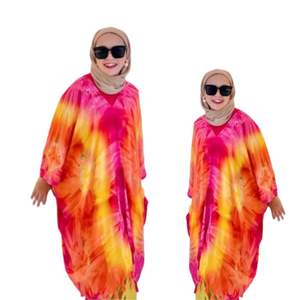 Caftan musulman à la mode doux rayonne TieDye robe pour les femmes - Product Image 2