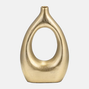 Jarrón de metal de color dorado, decoración de metal atemporal, florero personalizable, jarrón elegante personalizado para el hogar y la Oficina - Product Image 1