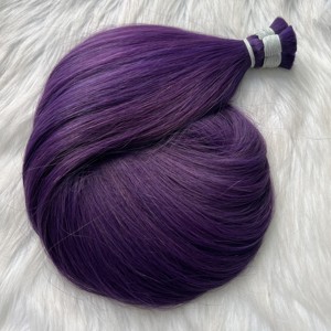 Extensiones de Cabello Humano Vietnamita de Doble Trama, Largas y Lisas, Color Morado, Cutículas Alineadas - Product Image 2