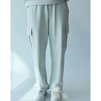 Nouveau pantalon cargo ample en coton French Terry brodé sur mesure, respirant, style hip-hop décontracté, streetwear oversize avec cordon de serrage