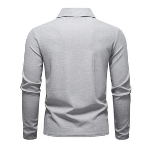 Polo à manches longues pour homme en coton sain surdimensionné, polos à manches longues haute performance - Product Image 2