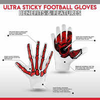 Guantes de fútbol americano con logotipo personalizado de alta calidad para adultos súper pegajosos y transpirables