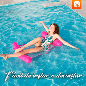 Colchón Inflable Tipo Hamaca para Piscina, Flotante - Colores Surtidos - Product Image 4