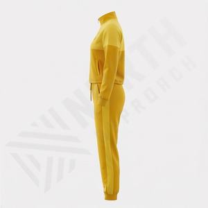 ชุดวอร์มผู้หญิงสำหรับฤดูหนาว เสื้อแจ็คเก็ตแขนยาวมีฮู้ด เสื้อครอป กางเกงขายาว ผ้าฝ้ายฟลีซคุณภาพสูง สไตล์วินเทจ ระบายอากาศได้ดี ดีไซน์สปอร์ต - Product Image 3