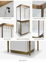 Vitrine de présentation de bijoux en verre sur pied personnalisée pour usage commercial, vitrine haut de gamme pour parfums, armoires de présentation en verre inox