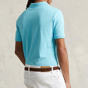 T-shirts polos de golf vierges pour hommes de qualité supérieure polos décontractés à manches courtes avec logo brodé - Product Image 4
