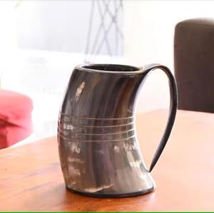 Taza de cuerno para beber vikingo de búfalo medio quemado personalizada para cerveza y café vaso de cuerno para beber de buey de ALLIANCE CRAFT - Product Image 3
