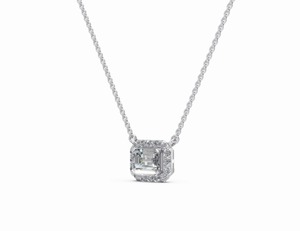 0.940 Carat Lab Grown Oval Cut Diamond Halo <b>Pendant</b> 17 Piece Diamond Necklace 9K 14K 18K Rose Gold Luxury Gift Jewelry - Product Image 3