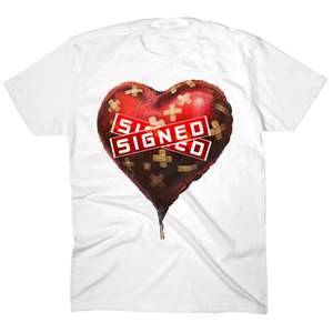 T-shirt à imprimé cœur graphique, manches courtes, col rond, streetwear décontracté, unisexe, en coton, haut tendance - Product Image 1