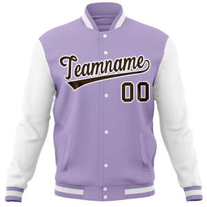 Veste de baseball varsity pour homme de haute qualité fabriquée par un fabricant OEM, broderie personnalisée, manches en cuir, veste coupe-vent - Product Image 3