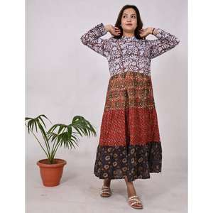 Boho Cotton Patchwork Maxi <b>Dress</b> Handmade Floral <b>Long</b> <b>Dress</b> for Women Party & Summer Wear - Product Image 2