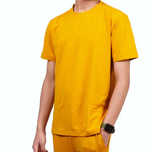 High Street Wear Men's Summer Cotton <b>Set</b> Solid Color Trendy T Shirt and Trouser Breathable Fashion Look - Product Image 5