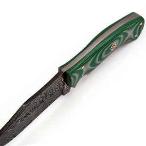 Cuchillo Skinner de Acero de Damasco Hecho a Mano Personalizado Burraq OEM con Mango de Resina y Funda de Cuero, Regalo Perfecto para Acampar y Cazar - Product Image 4