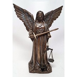 Escultura Religiosa de Ángel de Bronce Antiguo Indio, Impresión Digital Pintada, Arte Metálico para Decoración de Iglesias - Product Image 1