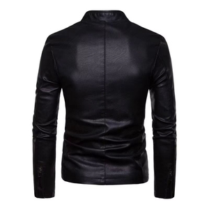 Vente chaude Nouvelle Mode Hommes High Street Style Coupe-Vent Toile Veste En Cuir Vêtements Pour Hommes - Product Image 2