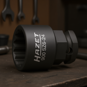 Hazet 1/2'' Short Square <b>12</b>-<b>Point</b> <b>Socket</b> with Traction Profile and Borehole - Product Image 3