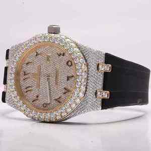 Nuevo Reloj de Pulsera Unisex de Diseño Exclusivo de Moda Hip Hop, Joyería de Lujo con Diamantes de Moissanita de Aleación y Acero Inoxidable de 20 mm - Product Image 3