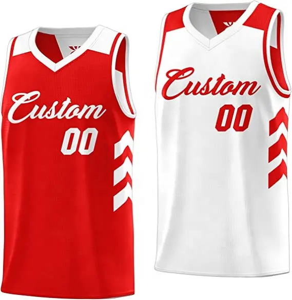 Sublimation design your own shirt High-quality Black and Red Basketball Jersey Men Blank Basketball Uniforms Basketball Jersey