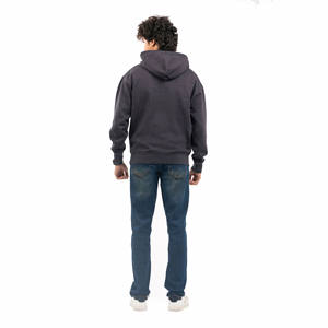 Sweats à capuche noirs hommes pull à capuche vêtements d'hiver lourds avec conception de logo personnalisé approvisionnement ODM technique teint en plaine - Product Image 4